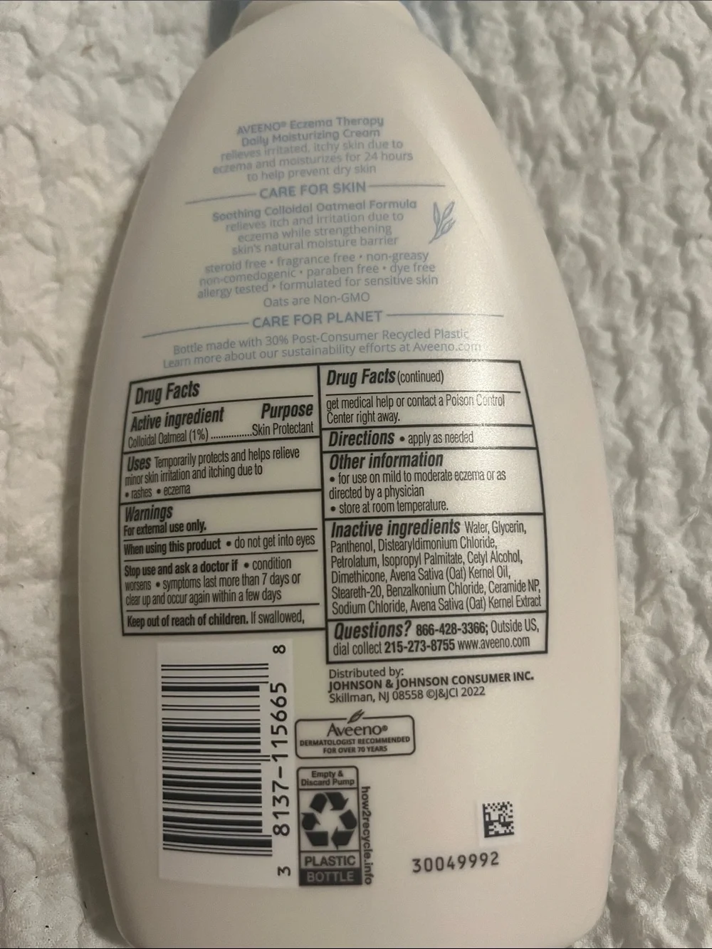 NWT Aveeno Eczema Daily Moisturizing Cream